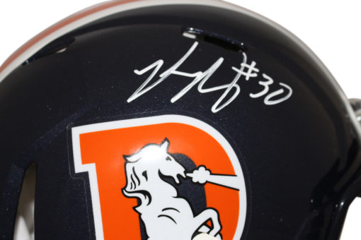 Phillip Lindsay Signed Denver Broncos Authentic Color Rush Helmet JSA 26469