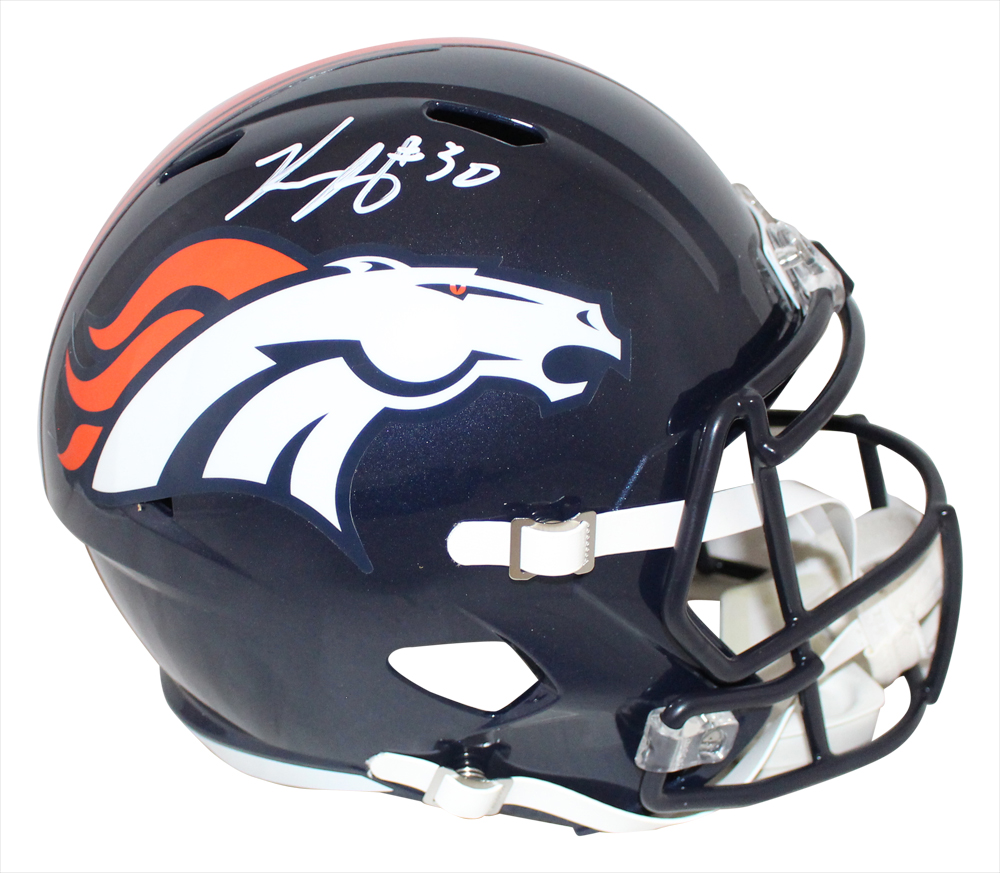 Phillip Lindsay Autographed/Signed Denver Broncos F/S Speed Helmet BAS
