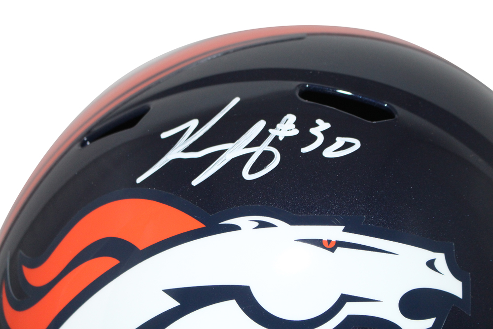Phillip Lindsay Autographed/Signed Denver Broncos F/S Speed Helmet BAS