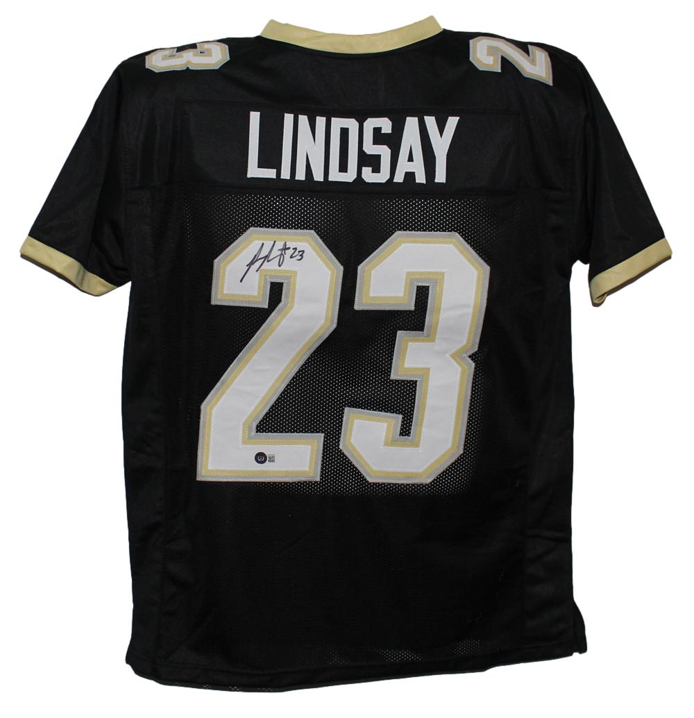 Phillip Lindsay Autographed/Signed College Style Black XL Jersey BAS