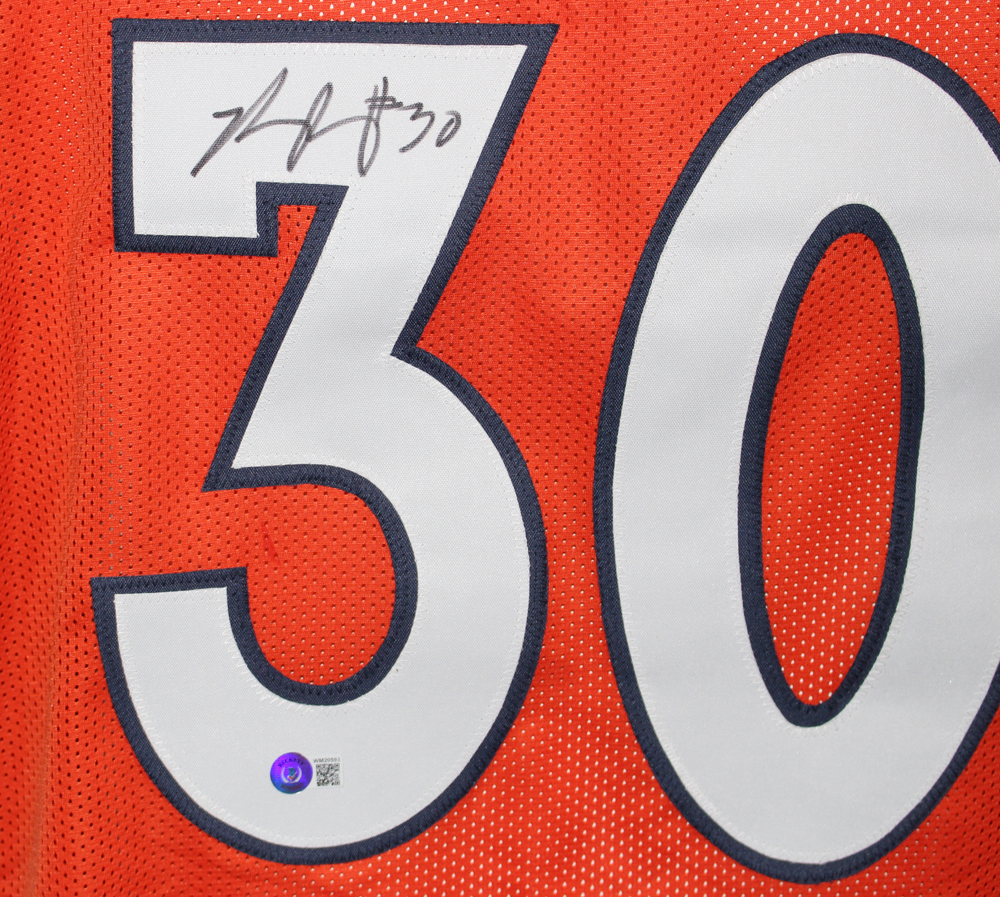 Phillip Lindsay Autographed/Signed Pro Style Orange XL Jersey BAS