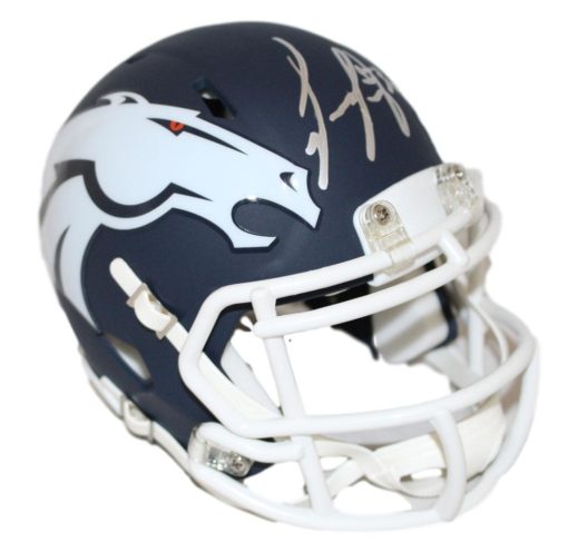Phillip Lindsay Autographed/Signed Denver Broncos AMP Mini Helmet JSA 26906