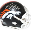 Phillip Lindsay Autographed Denver Broncos Black Matte Mini Helmet JSA 22614