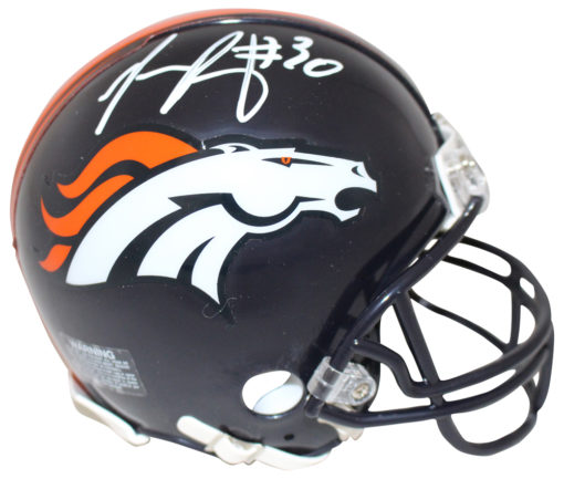 Phillip Lindsay Autographed/Signed Denver Broncos Mini Helmet JSA 22617
