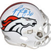 Phillip Lindsay Autographed Denver Broncos Flat White Mini Helmet JSA 26475