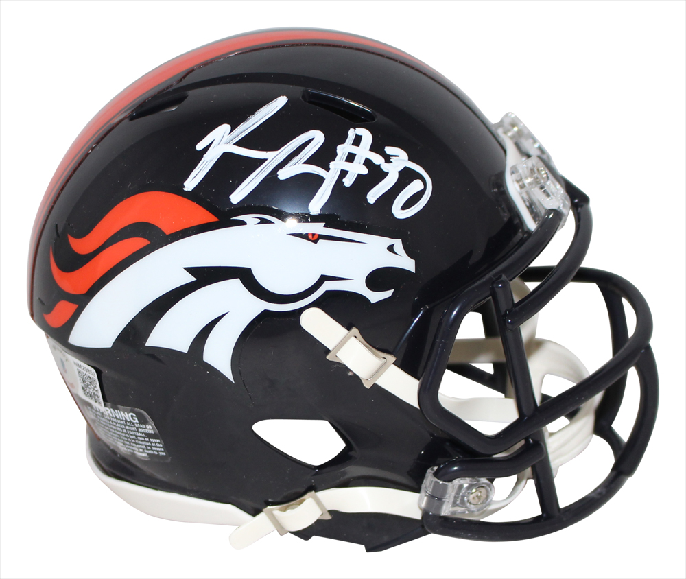 Phillip Lindsay Autographed Denver Broncos Speed Mini Helmet BAS