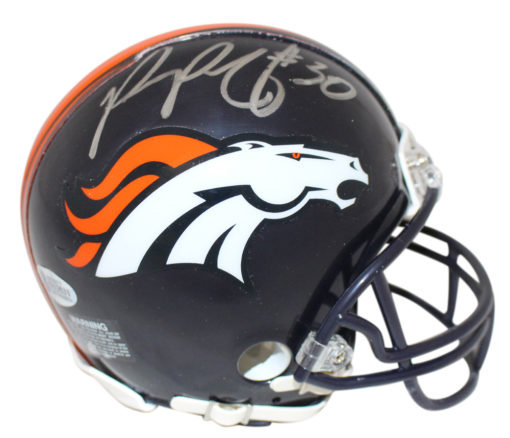 Phillip Lindsay Autographed/Signed Denver Broncos Mini Helmet BAS 24469