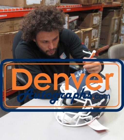 Phillip Lindsay Autographed Denver Broncos Authentic AMP Helmet JSA 26467