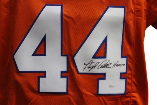 Floyd Little Autographed/Signed Pro Style Orange XL Jersey JSA 25980