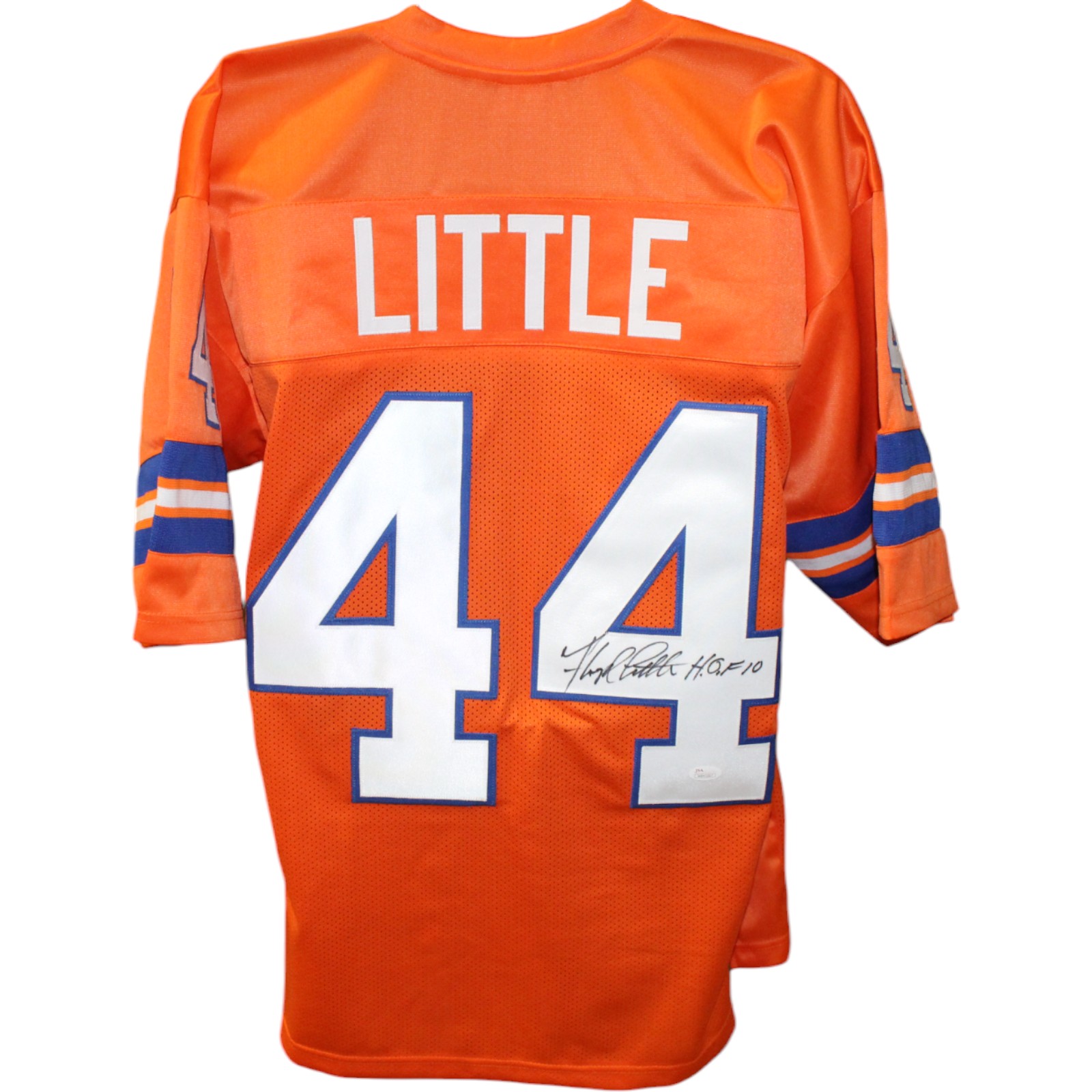 Floyd Little Autographed/Signed Pro Style Orange Jersey JSA 44085