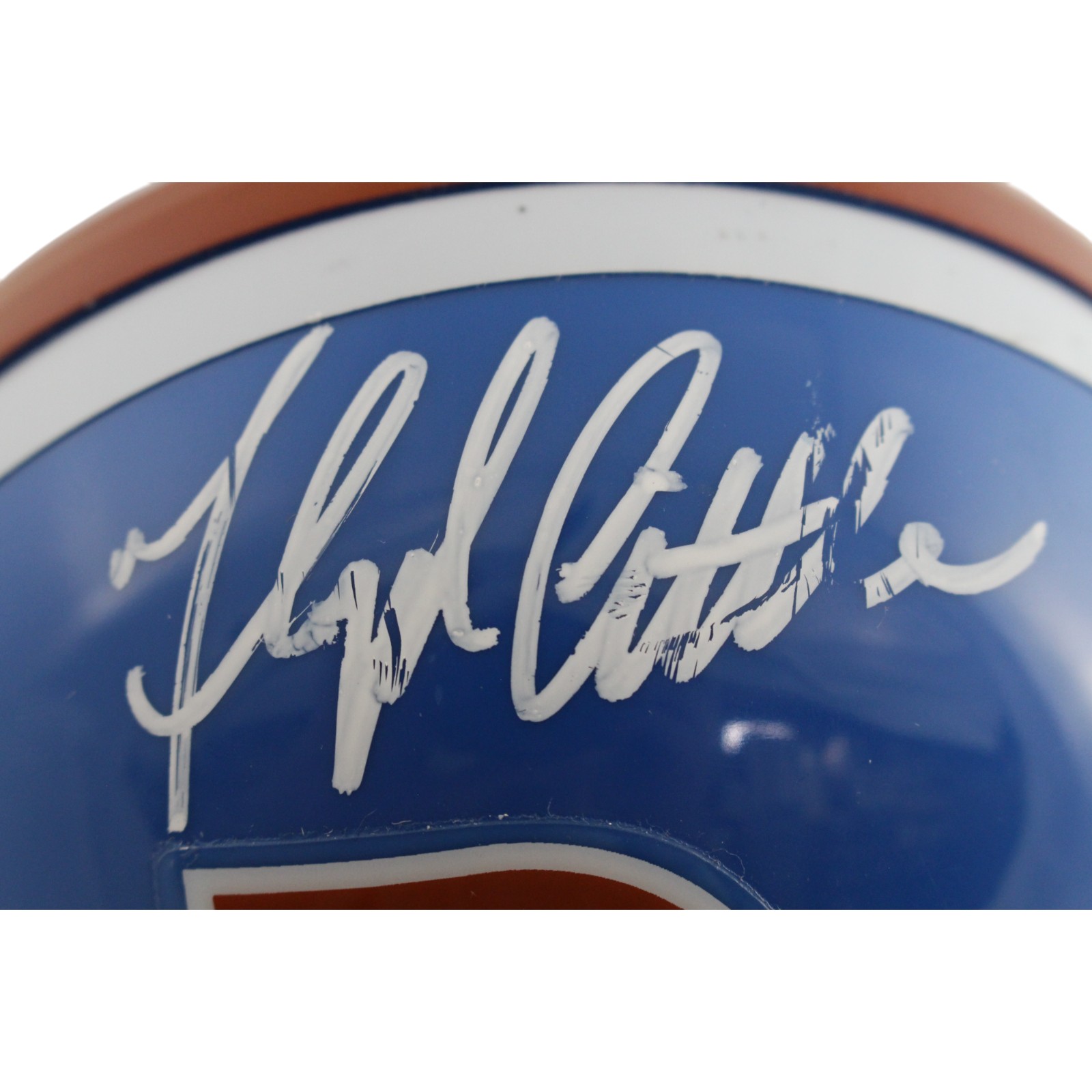 Floyd Little Autographed Denver Broncos TB Mini Helmet AS IS Beckett 49159