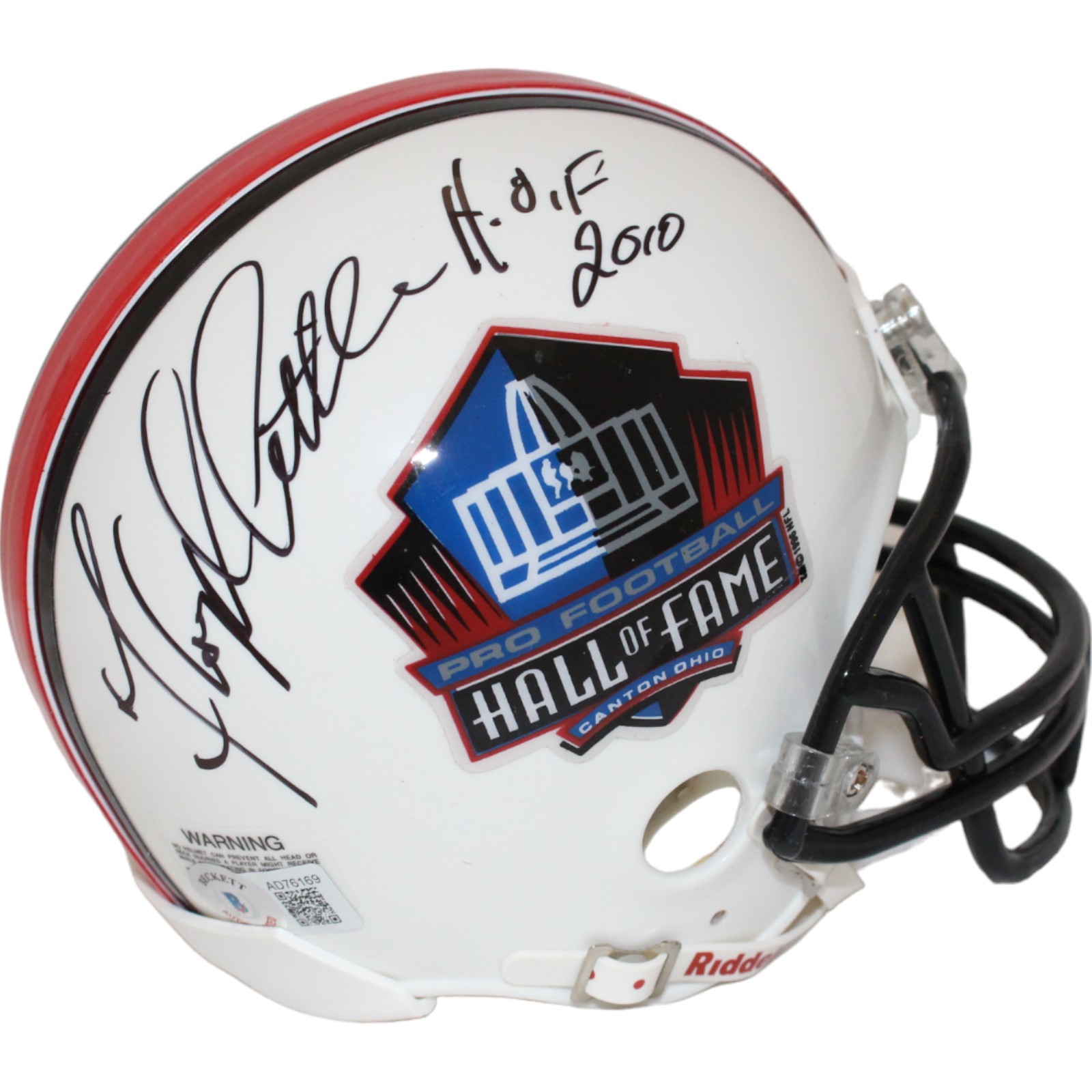 Floyd Litle Autographed Hall of Fame VSR4 Mini Helmet HOF Beckett 44133