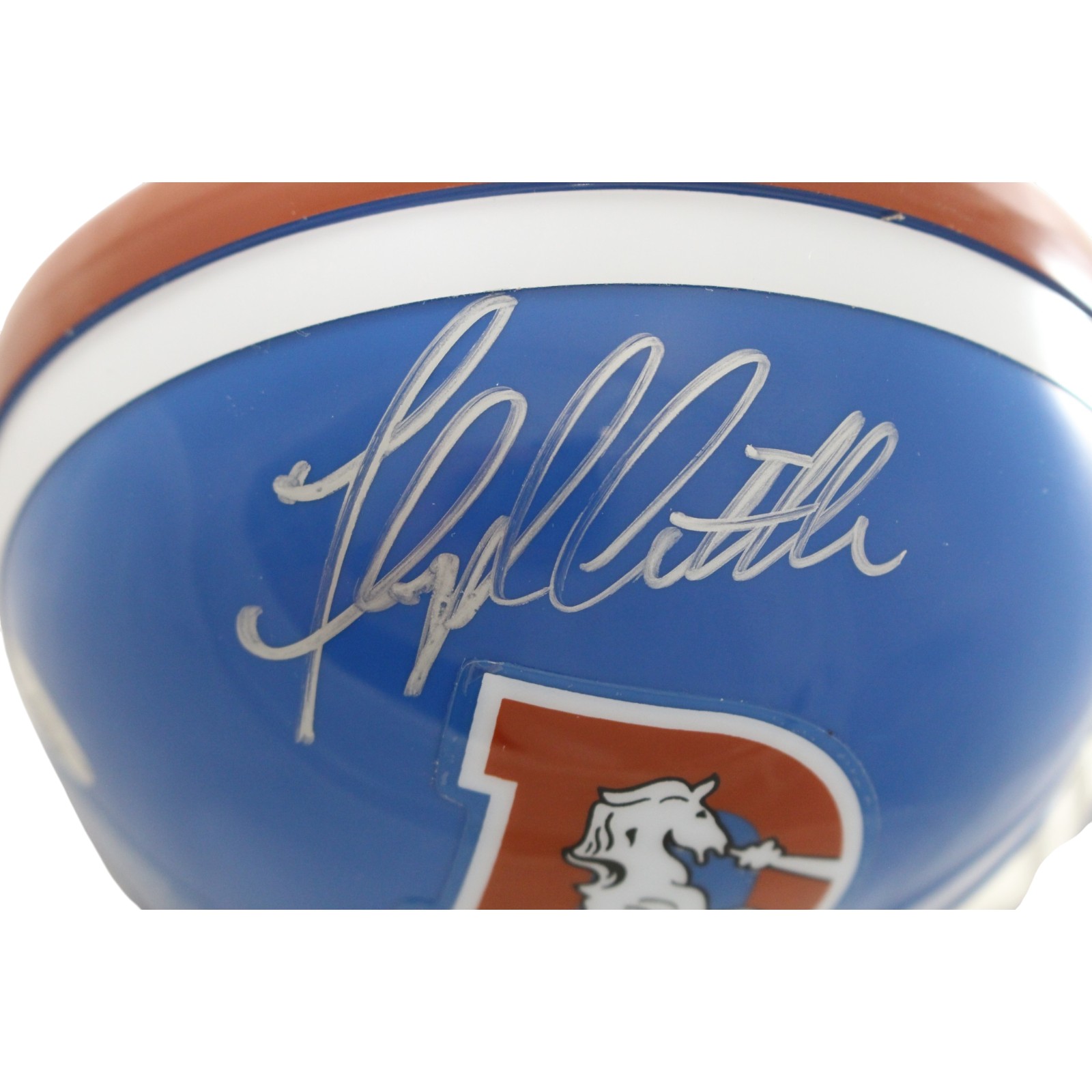 Floyd Little Autographed/Signed Denver Broncos 75-96 VSR4 Mini Helmet Leaf 57814 2 Floyd Little Autographed/Signed Denver Broncos 75-96 VSR4 Mini Helmet Leaf 57814