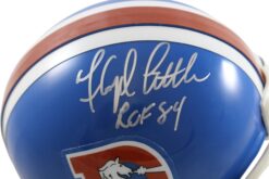 Floyd Little Autographed Denver Broncos VSR4 Mini Helmet ROF Beckett 55388