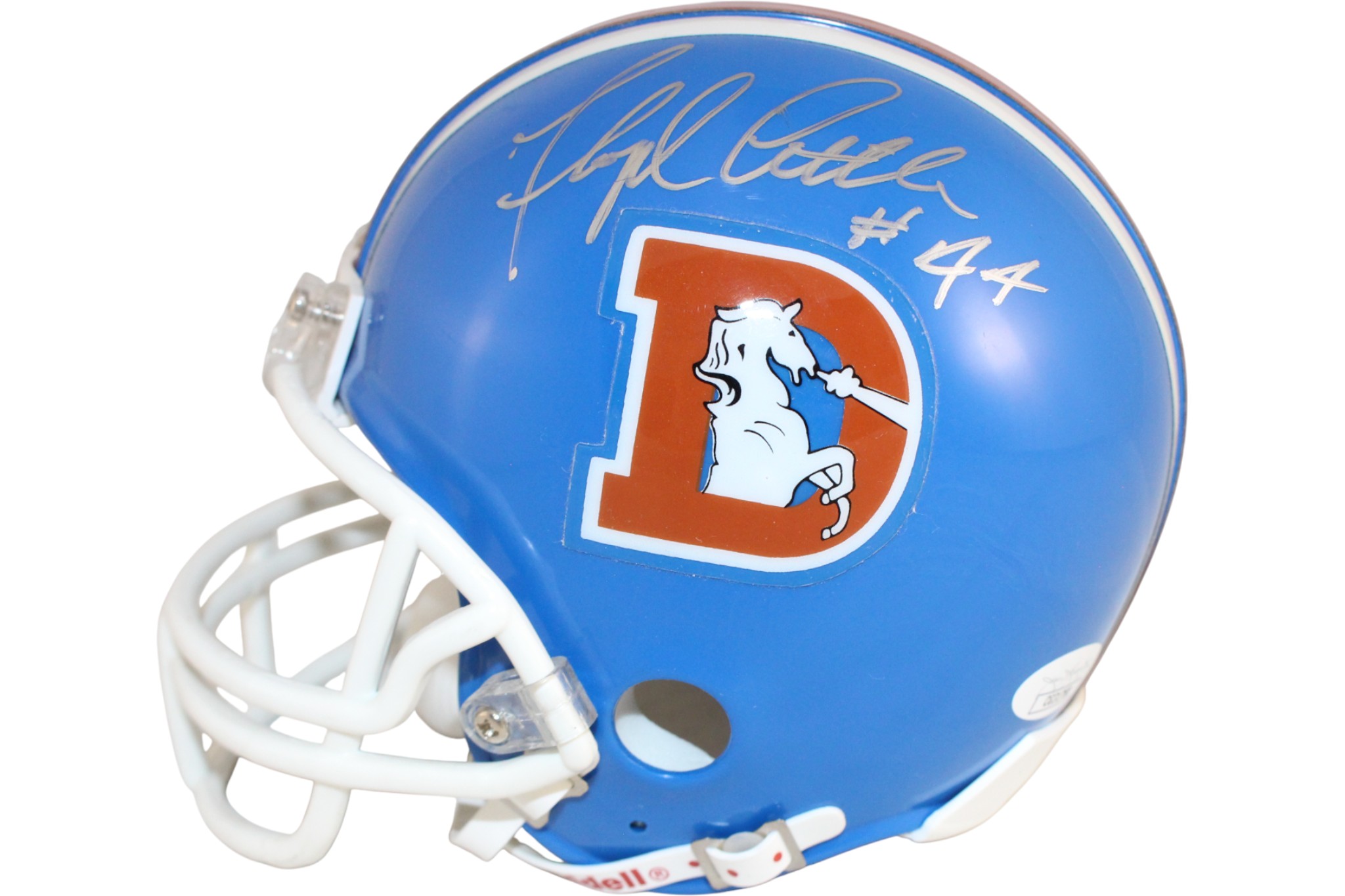 Floyd Little Autographed/Signed Denver Broncos TB Mini Helmet L Side JSA 52795