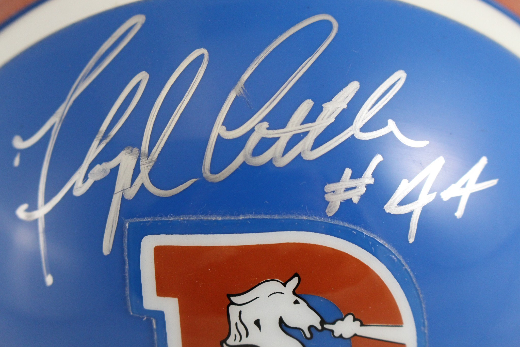 Floyd Little Autographed/Signed Denver Broncos TB Mini Helmet L Side JSA 52795