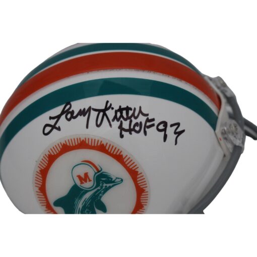 Larry Little Signed Miami Dolphins TB 1972 VSR4 Mini Helmet HOF Beckett 46041