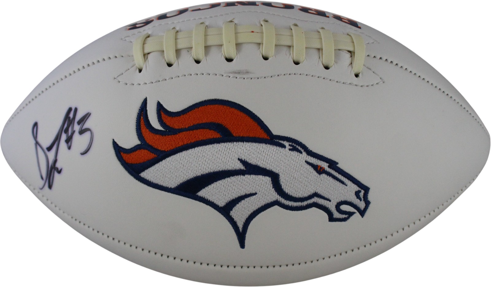 Drew Lock Autographed/Signed Denver Broncos Logo Football JSA 59384