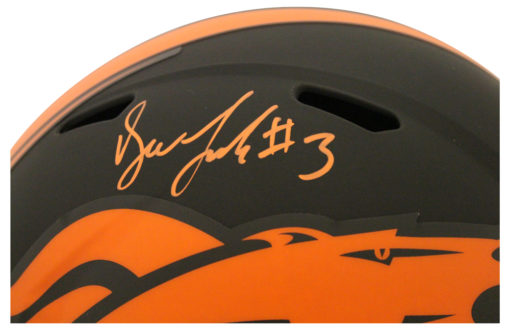 Drew Lock Autographed/Signed Denver Broncos Eclipse Replica Helmet JSA 26961