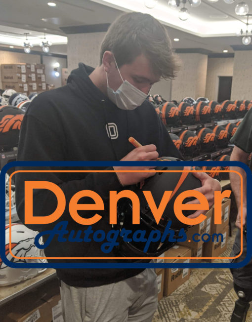 Drew Lock Autographed/Signed Denver Broncos Eclipse Replica Helmet JSA 26961