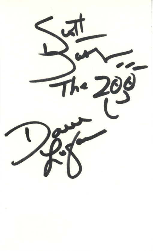 Dave Logan & Scott Hastings Autographed/Signed Index Card Beckett 45273