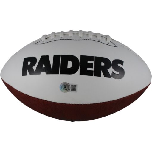Howie Long Autographed Oakland Raiders Logo Football HOF Beckett Witness 49678