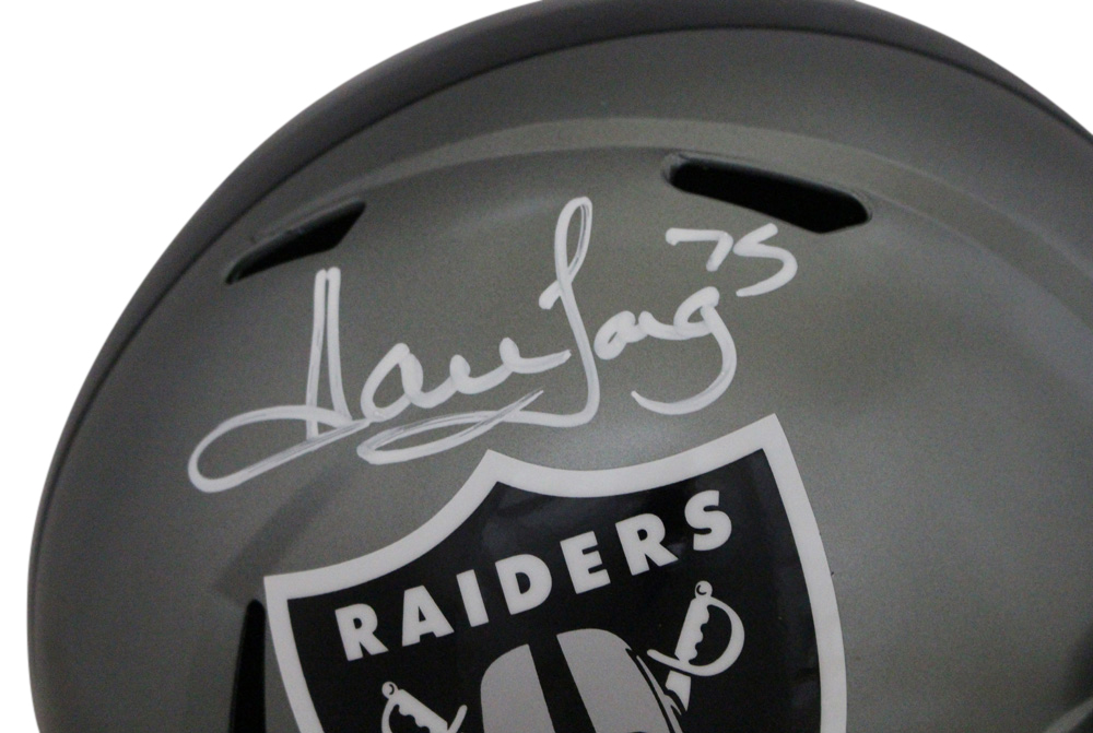 Howie Long Autographed/Signed Raiders F/S Flash Speed Helmet Beckett