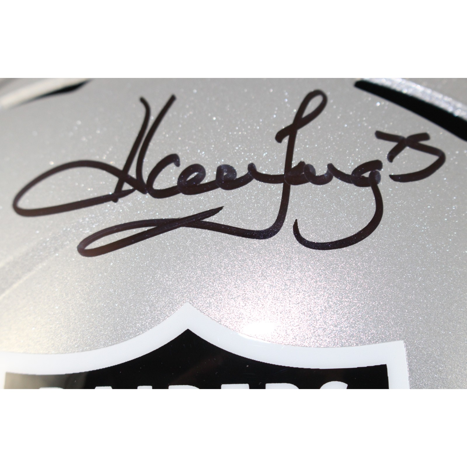 Howie Long Autographed Las Vegas Raiders F/S Helmet Beckett Witness 53273