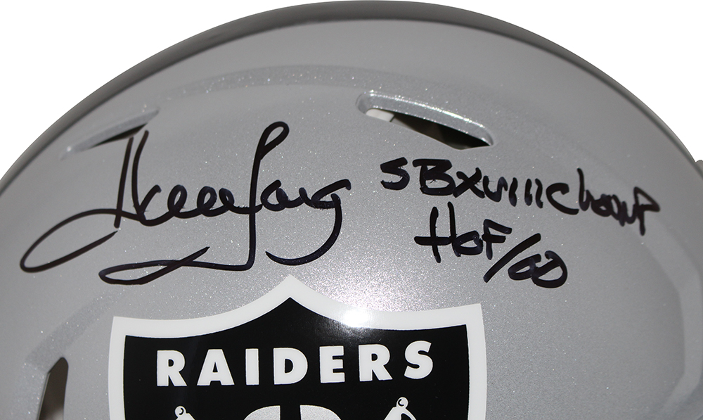 Howie Long Signed Oakland Raiders Authentic Speed Helmet 2 Insc BAS 31453
