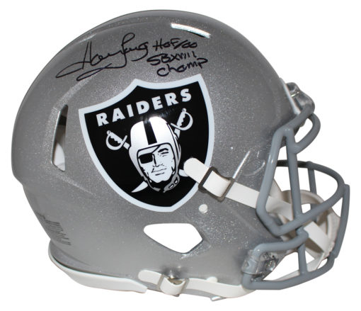 Howie Long Autographed Oakland Raiders Authentic Speed Helmet 2 Insc JSA 25705