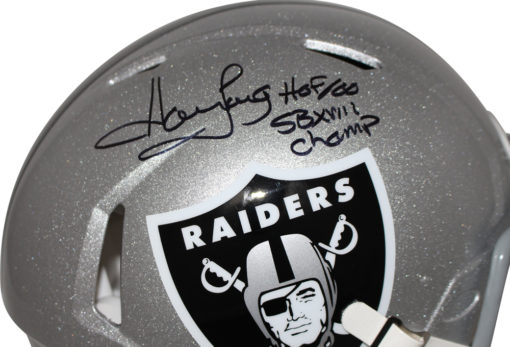 Howie Long Autographed Oakland Raiders Authentic Speed Helmet 2 Insc JSA 25705