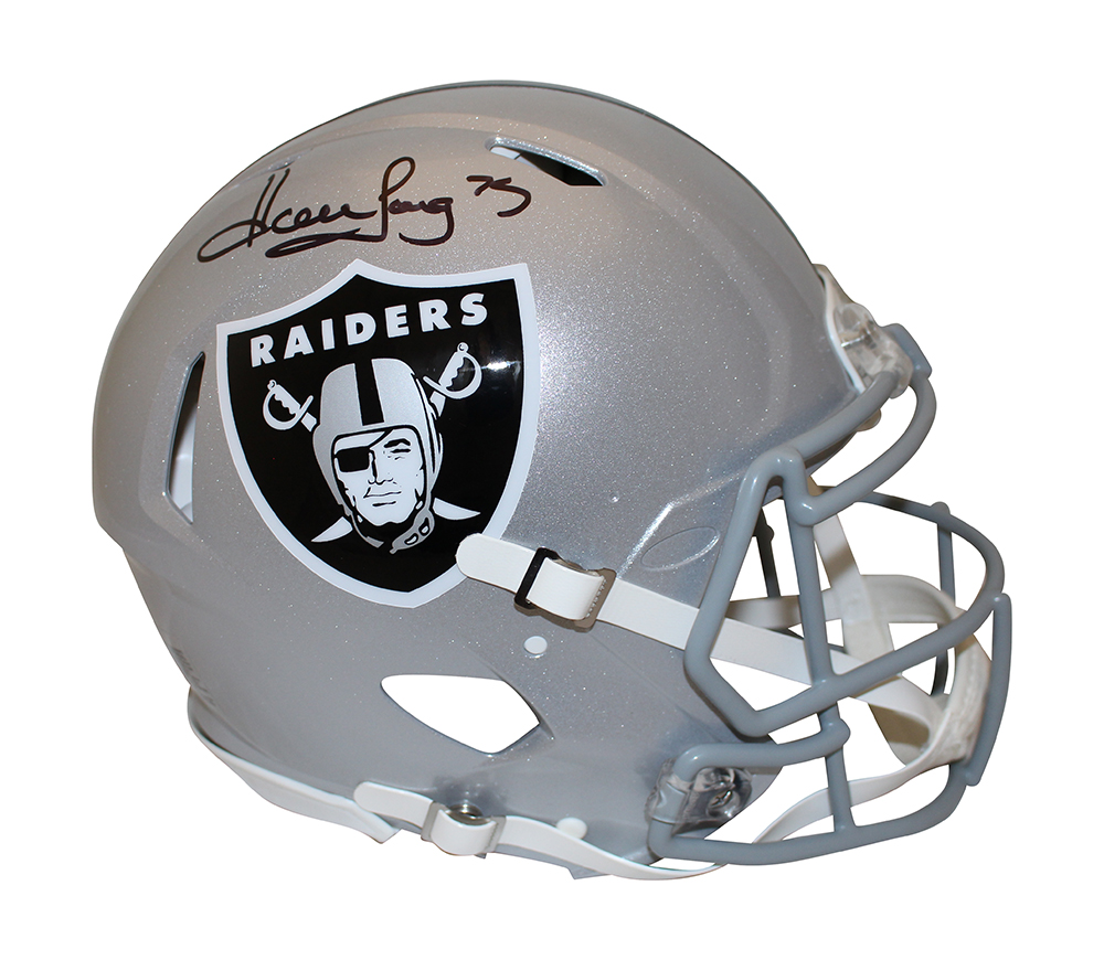 Howie Long Autographed/Signed Raiders Authentic Speed Helmet Beckett