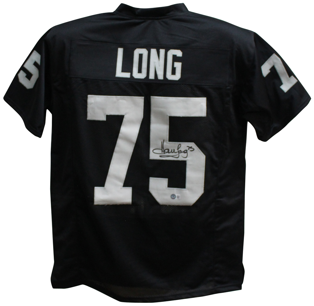Howie Long Autographed/Signed Pro Style Black XL Jersey Beckett