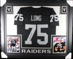 Howie Long Signed Oakland Raiders Framed Jersey Black #7 Beckett Witness 58648