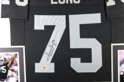 Howie Long Signed Oakland Raiders Framed Jersey Black #7 Beckett Witness 58648