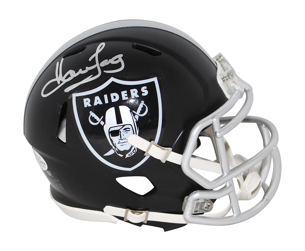 Howie Long Autographed/Signed Oakland Raiders Blaze Mini Helmet BAS 31451