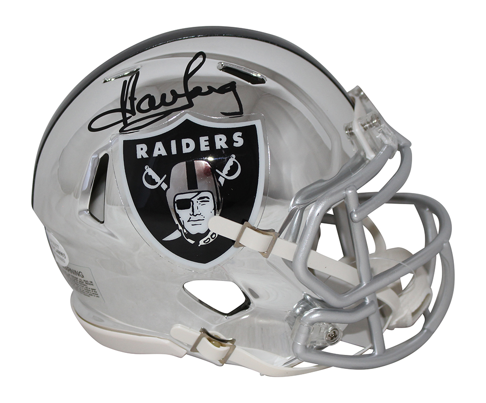 Howie Long Autographed/Signed Oakland Raiders Chrome Mini Helmet BAS 31450