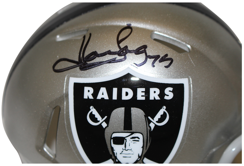 Howie Long Autographed/Signed Raiders Flash Mini Helmet Beckett