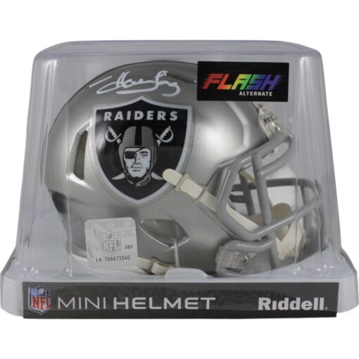 Howie Long Autographed/Signed Las Vegas Raiders Flash Mini Helmet Beckett 49658