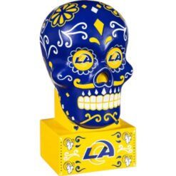 Los Angeles Rams Team Color Sugar Skull Statue Evergreen New 38498