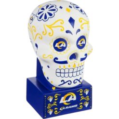 Los Angeles Rams Team Color Sugar Skull Statue Evergreen New 28437