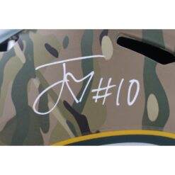 Jordan Love Autographed Green Bay Packers F/S Camo Helmet Beckett Witness 57148