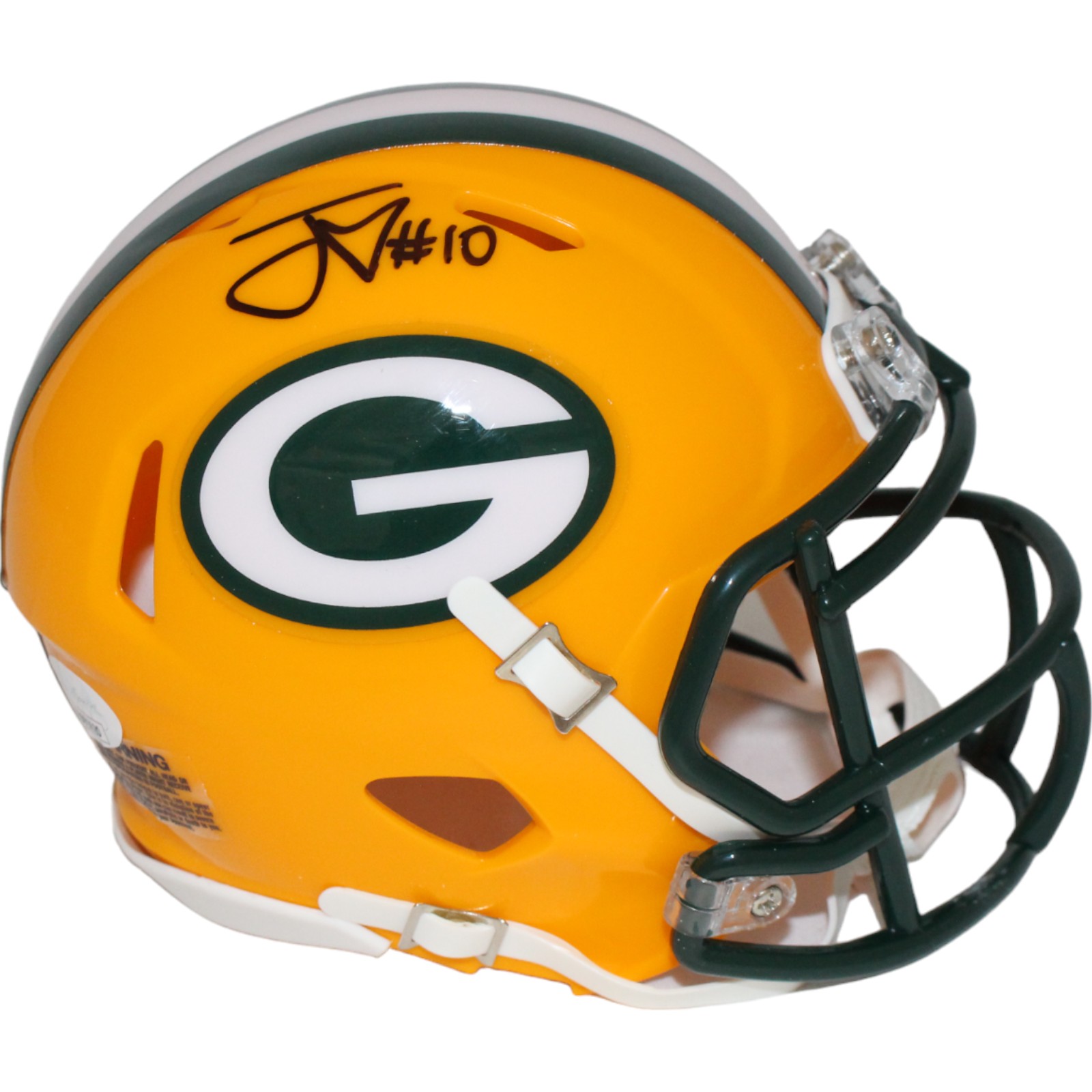 Jordan Love Autographed/Signed Green Bay Packers Mini Helmet JSA