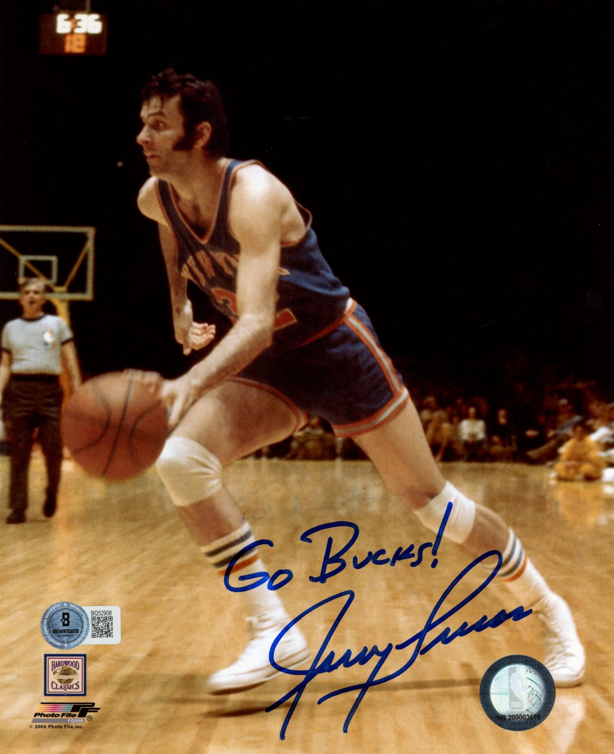 Jerry Lucas Autographed/Signed New York Knicks 8x10 Photo AS IS Beckett 57335