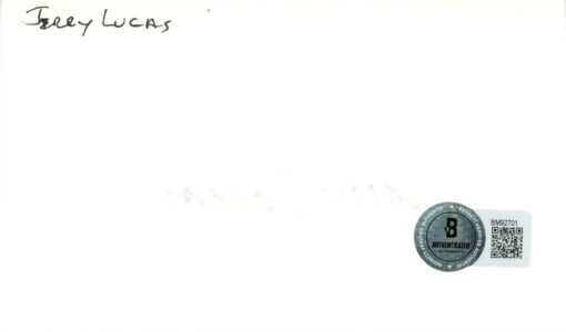 Jerry Lucas Autographed New York Knicks Index Card Beckett 45280