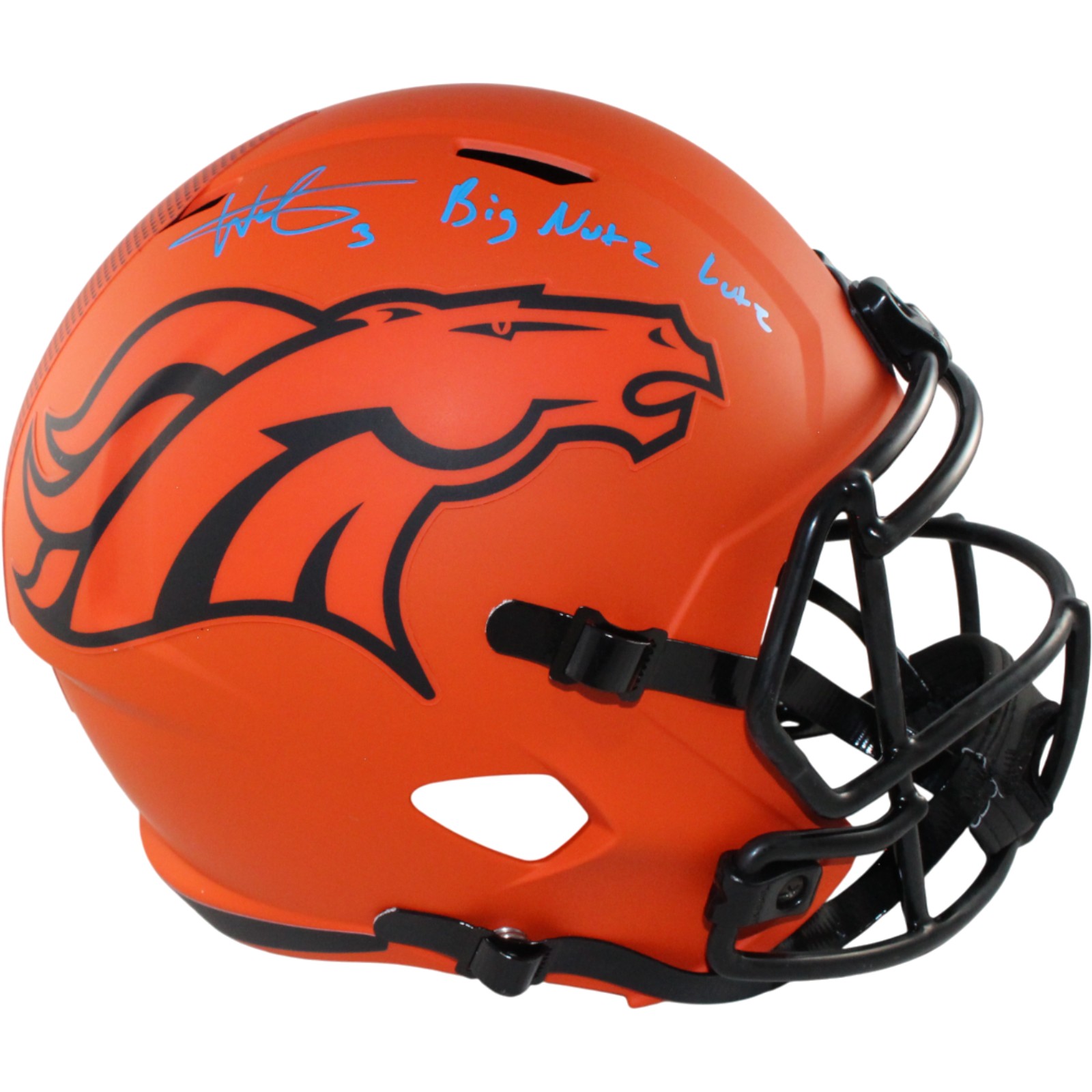 Wil Lutz Autographed Denver Broncos F/S Rave Helmet Big Nutz Beckett 54648