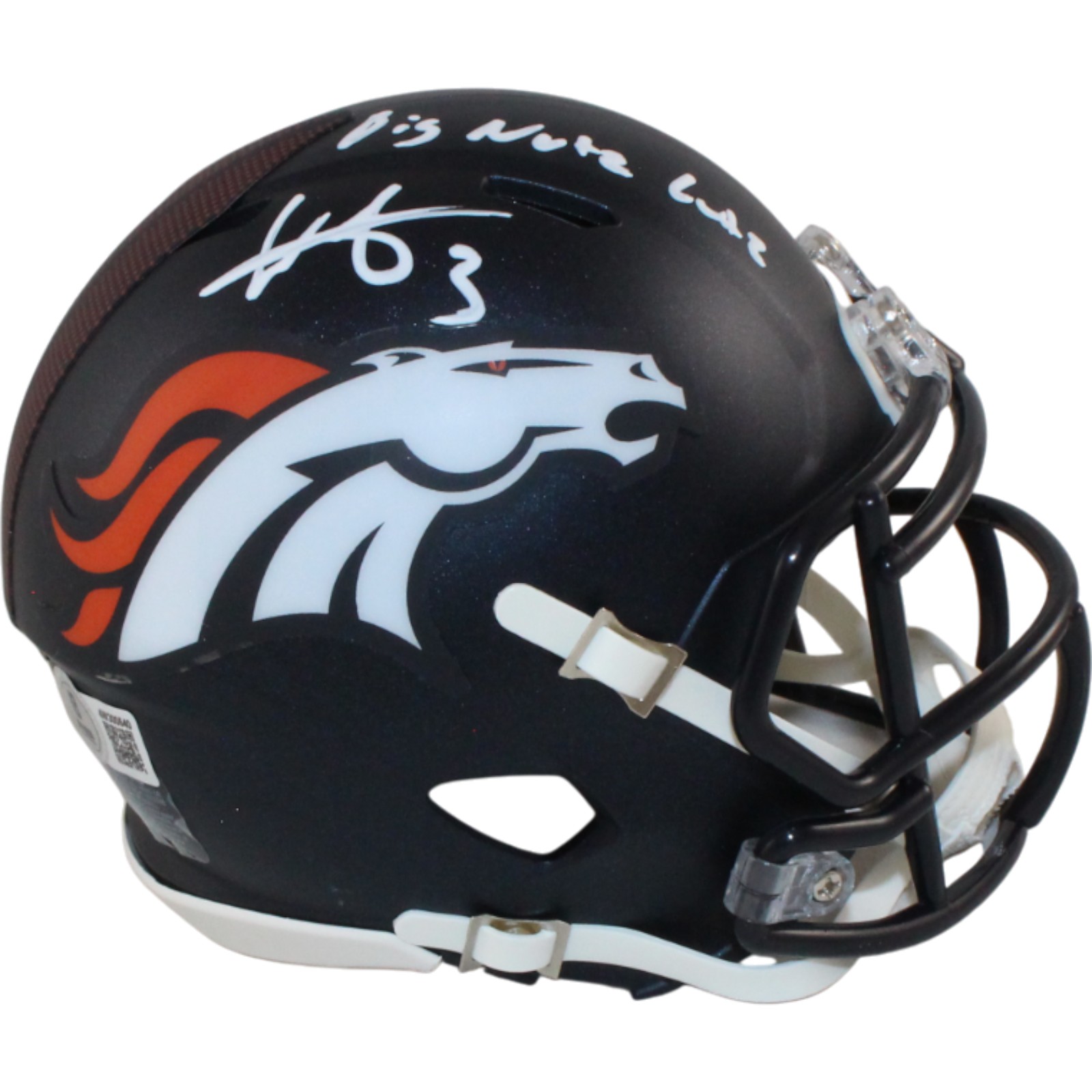 Wil Lutz Autographed Denver Broncos Mini Helmet Big Nutz Beckett Witness 54659