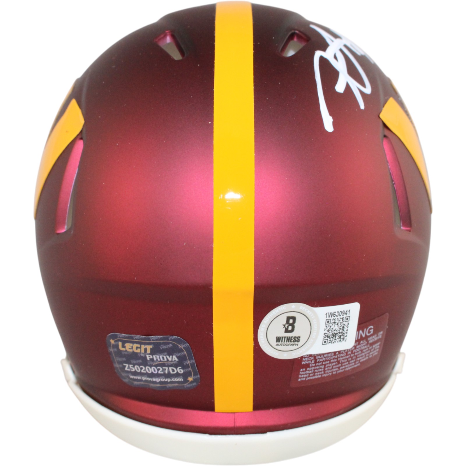 Frankie Luvu Autographed Washington Commanders Mini Helmet Beckett Witness 51709 3 Frankie Luvu Autographed Washington Commanders Mini Helmet Beckett Witness 51709