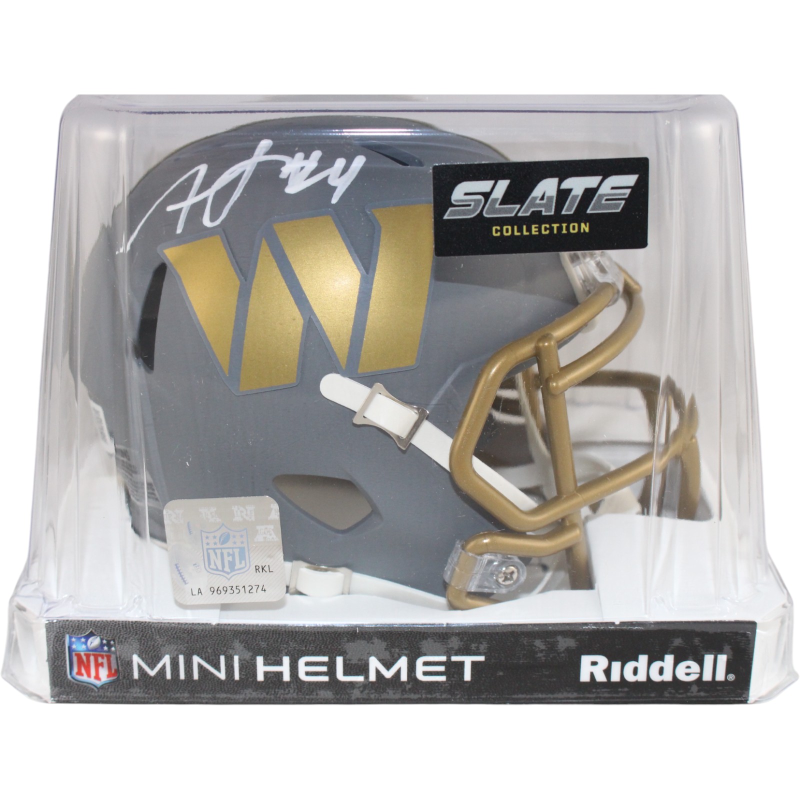 Frankie Luvu Autographed Washington Commanders Slate Mini Helmet Beckett 51706 4 Frankie Luvu Autographed Washington Commanders Slate Mini Helmet Beckett 51706