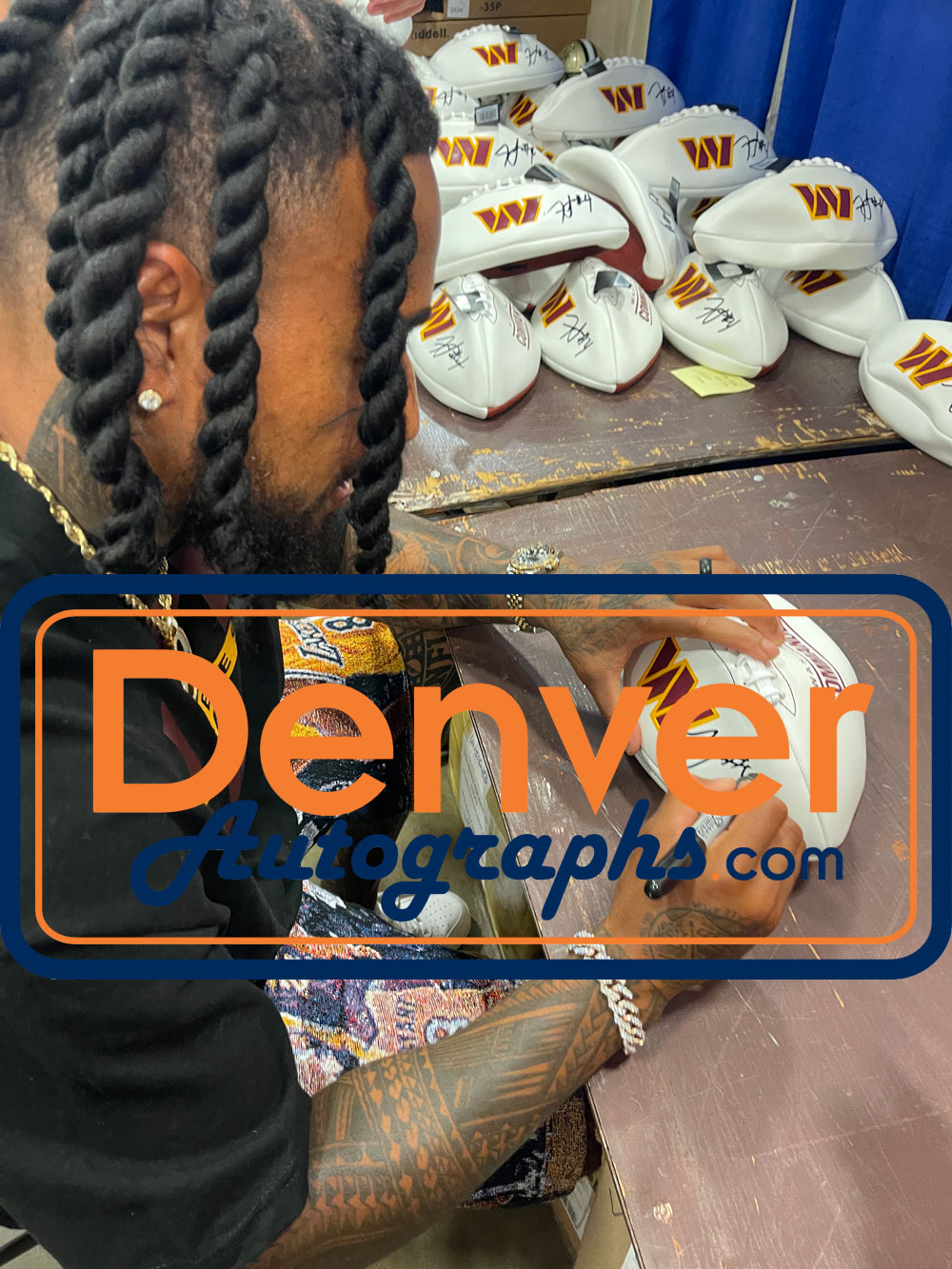 Frankie Luvu Autographed Washington Commanders Logo Football Beckett W 51823 5 Frankie Luvu Autographed Washington Commanders Logo Football Beckett W 51823